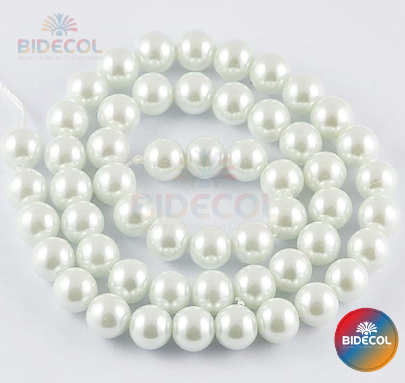 A Perlas de color blanco de 8mm para manualidades y bisutería