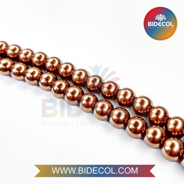 Perla De Vidrio Chocolate #8 x 12 Sartas