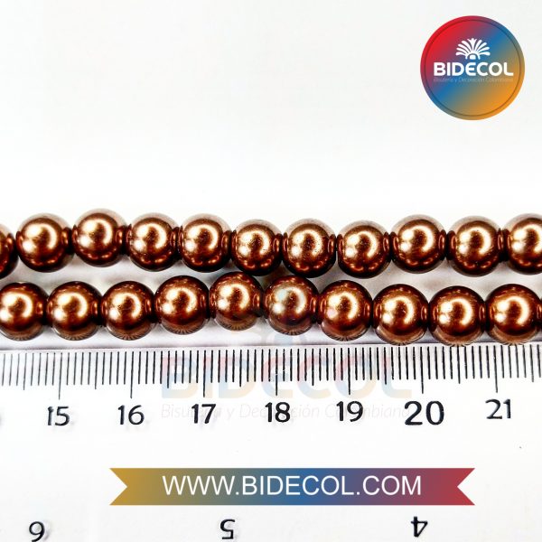 Perla De Vidrio Chocolate #8 x 12 Sartas - Imagen 2