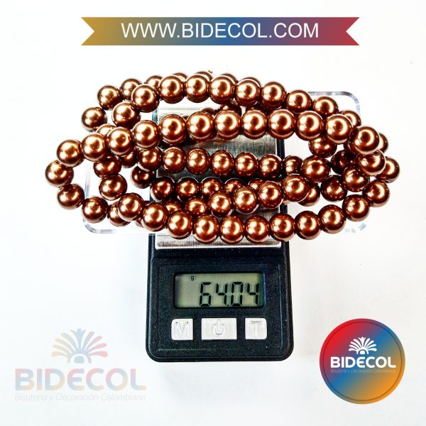 Perla De Vidrio Chocolate #8 x 12 Sartas - Imagen 3