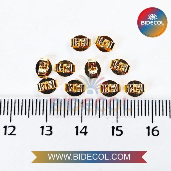 Cuña Mariposa Para Aretes Pequeño 0.6mm en Oro Golfi x 10 gramo - Imagen 2