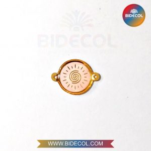 Dije Centro Tipo Sol Rosado en Oro Golfi/Resina 2.0cm x 1und