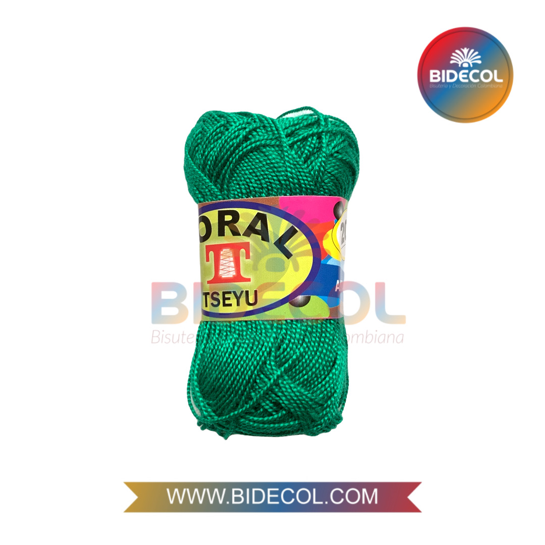 Hilo Para Crochet Coral Tseyu x 20grs Verde x 1und 