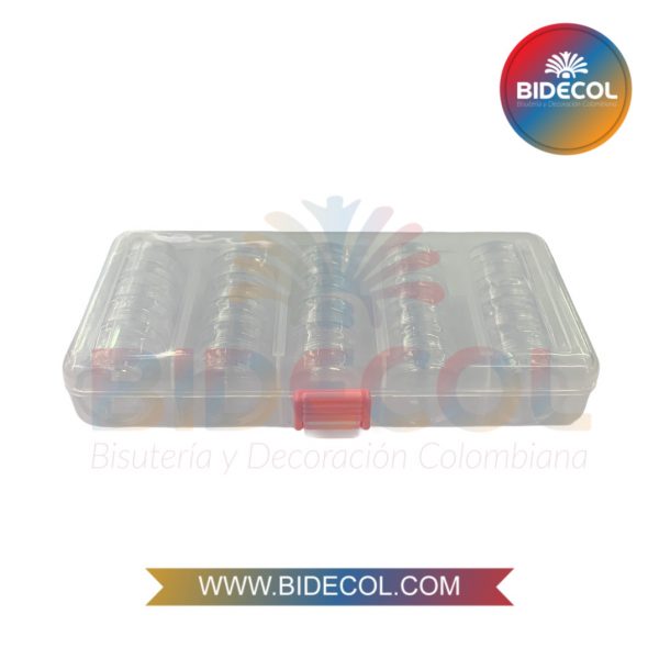 Caja Organizadora Rectangular PlasticaAcrilica 18.5cm x 5 Tarros x 1und