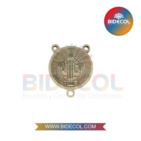 Crucero Religioso de la San Benito 1.5cm en Acero Plateado x 1und