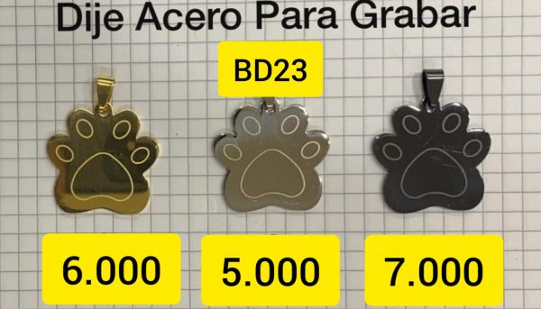 Placas de acero huella canina