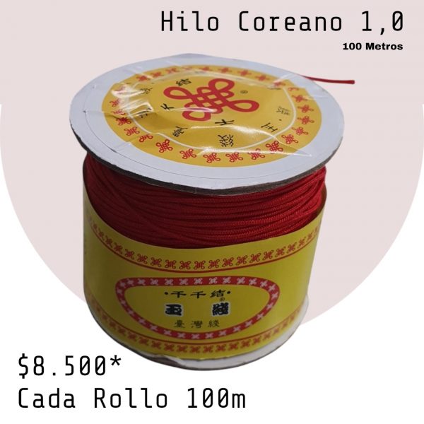 Hilo coreano para pulseras rojo 1 mm - Imagen 4