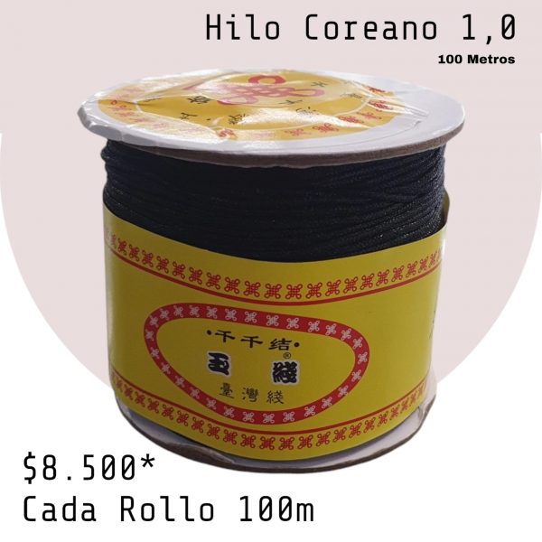 Hilo coreano para pulseras negro 1 mm - Imagen 4