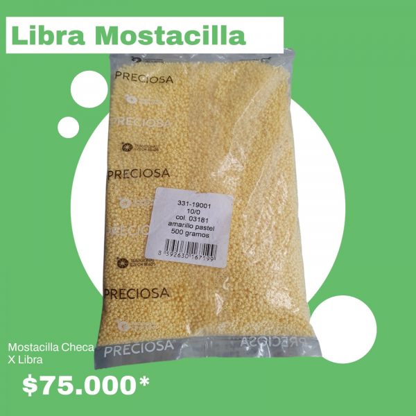 Libra de mostacilla checa amarillo pastel - Imagen 3