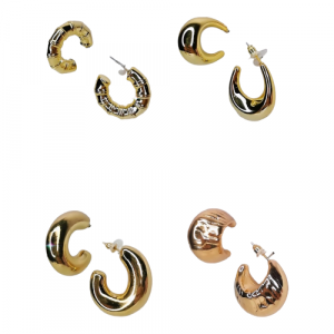 Aretes candongas chunky y topos covergold 39