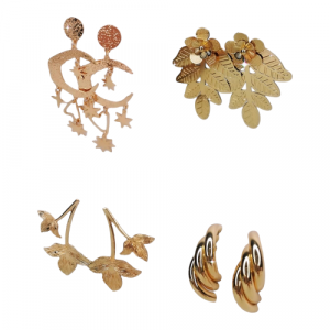 Aretes candongas chunky y topos covergold 32