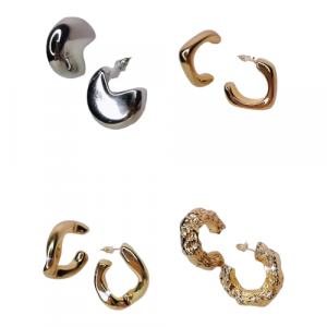 Aretes candongas chunky y topos covergold 44