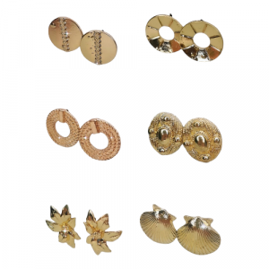 Aretes candongas chunky y topos covergold 42
