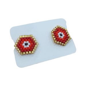 Topos Tejidos Miyuki Ojos Rojos