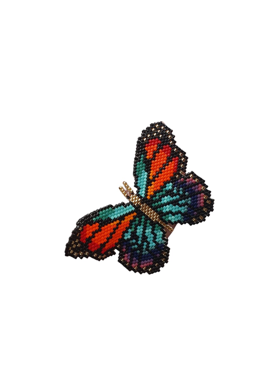 Aretes Tejidos Miyuki Delica Mariposas - Imagen 3