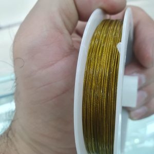 Guaya De Acero Para Bisutería Color Dorado 80 m
