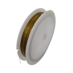Guaya De Acero Para Bisutería Color Dorado 80 m