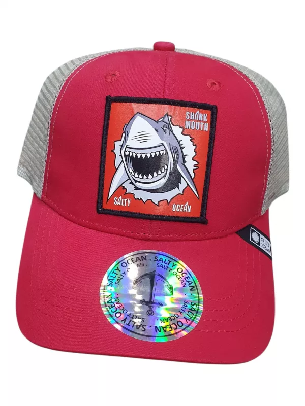 Gorra Salty Ocean Roja Shark Mouth