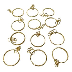 Herraje Argolla Dorada Para Llavero 12 Unidades