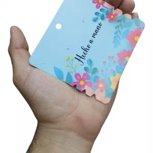 Cartones Para Pulseras Flores Fondo Azul
