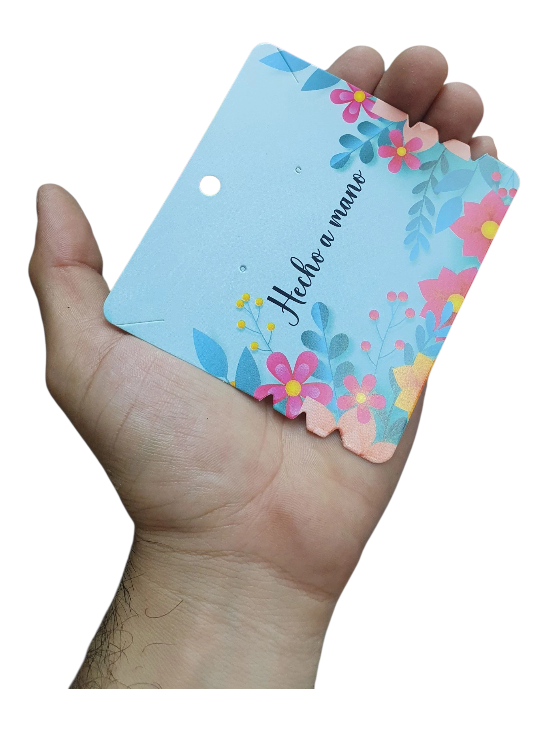 Cartones Para Pulseras Flores Fondo Azul