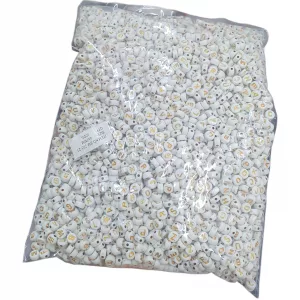 Libra Letras Para Pulseras Blancas Dorada