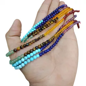 Sarta Piedra 7 Chakras Pulseras (#4) (x 3)