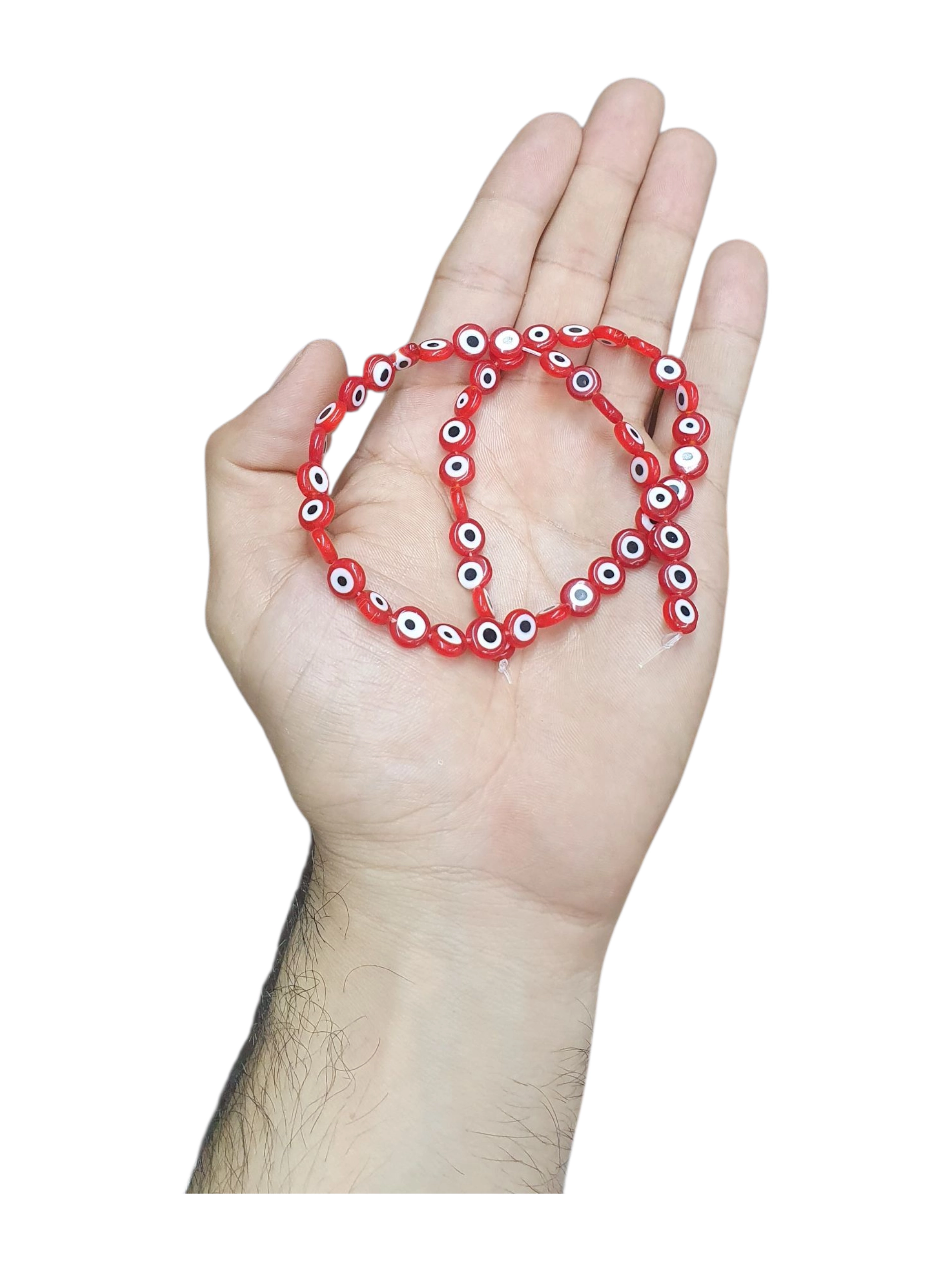 Sarta de Ojos Turco Plano Rojo 8mm - Imagen 5