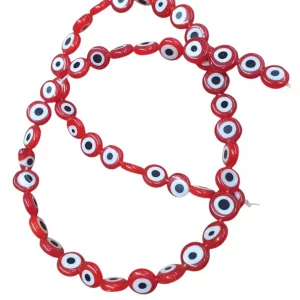 Sarta de Ojos Turco Plano Rojo #8