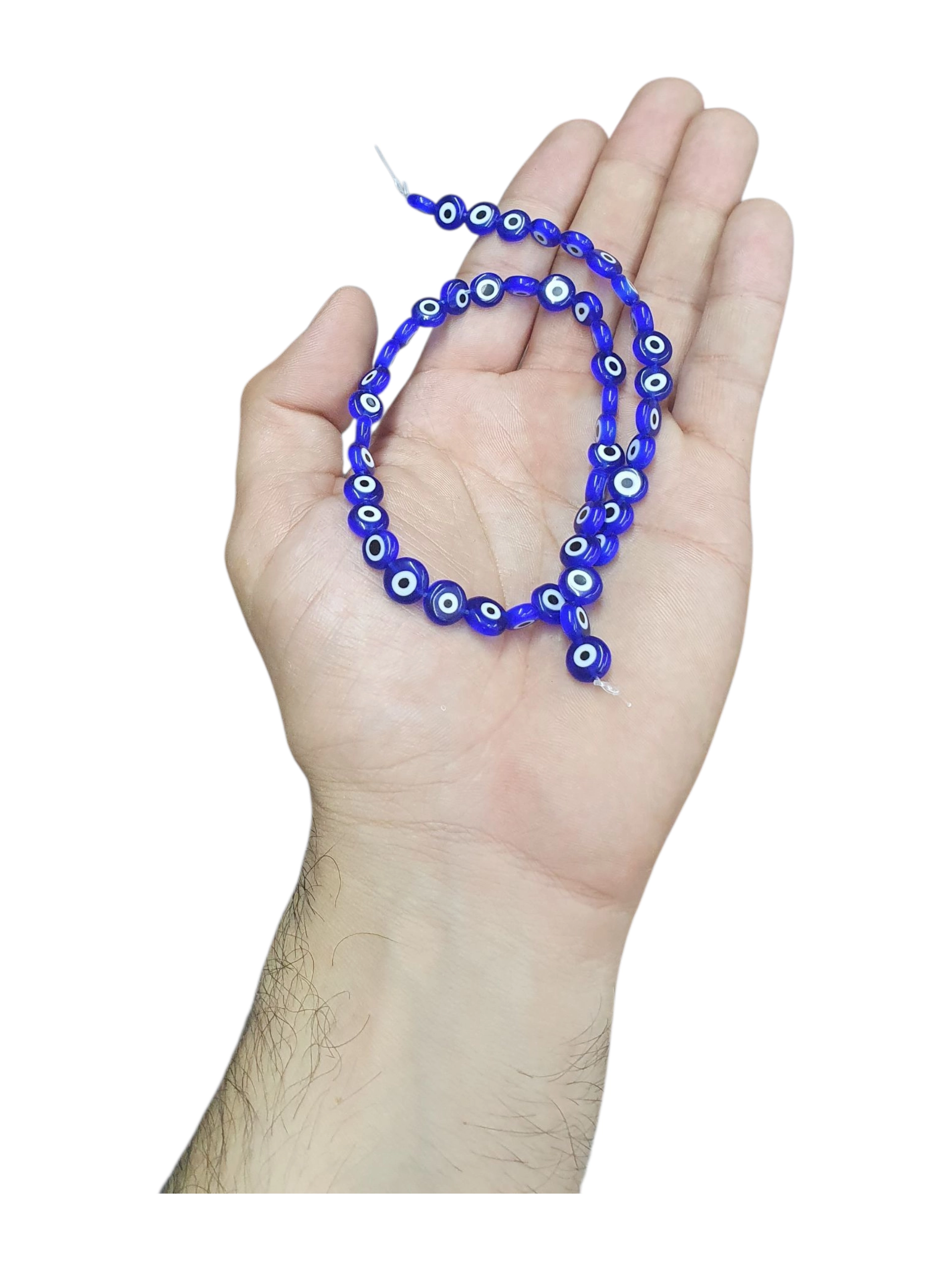 Sarta de Ojos Turco Plano #8 Azul - Imagen 2