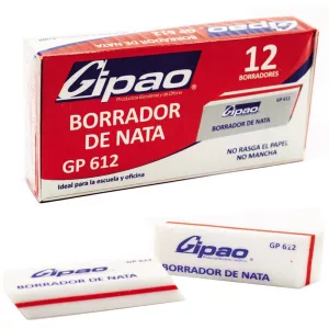 Caja Borrador Nata Alargado Gipao x 12u