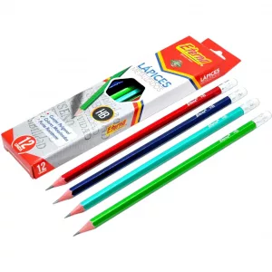 Lápiz Negro HB Metalizado x 12