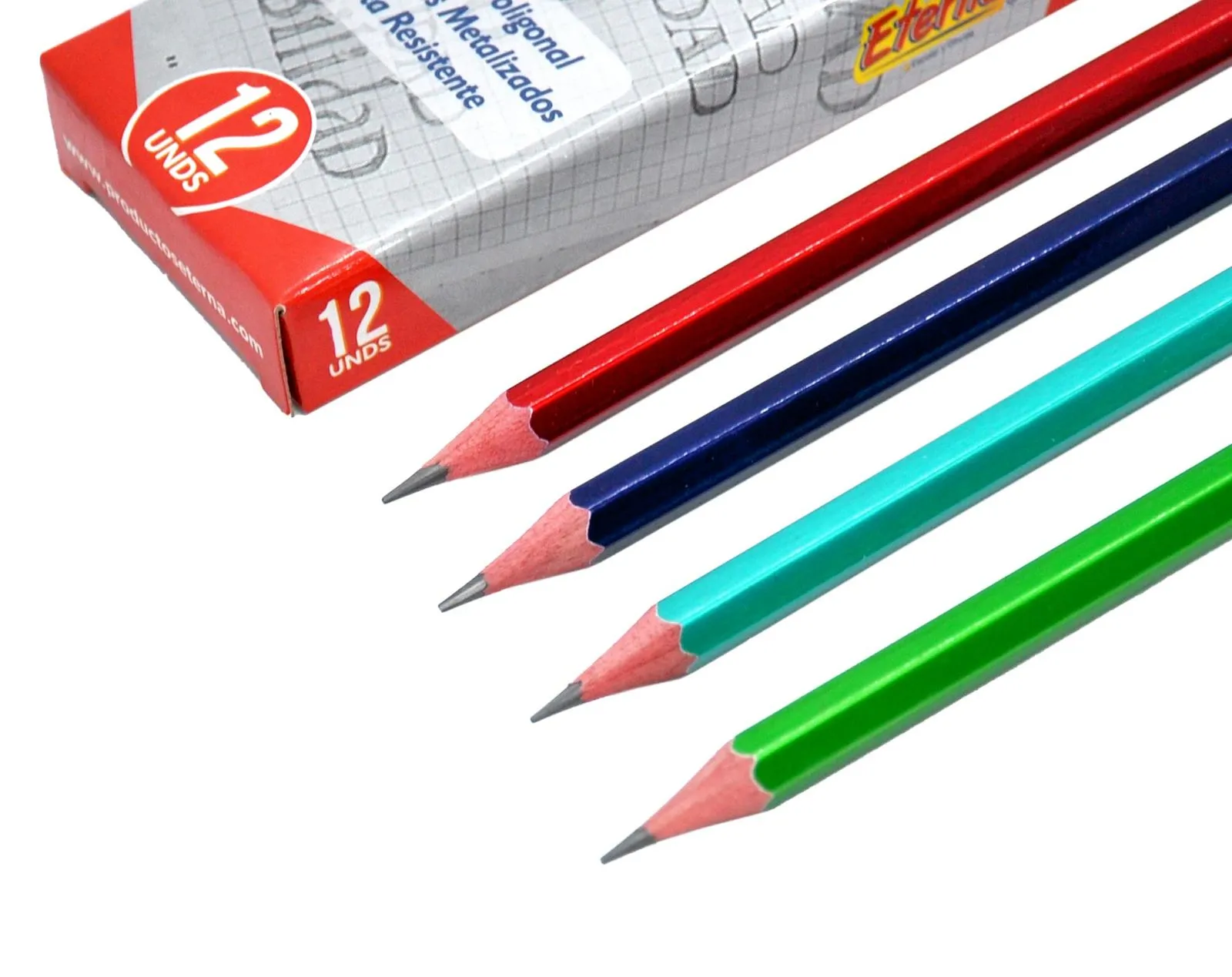 Lápiz Negro HB Metalizado x 12 - Imagen 2