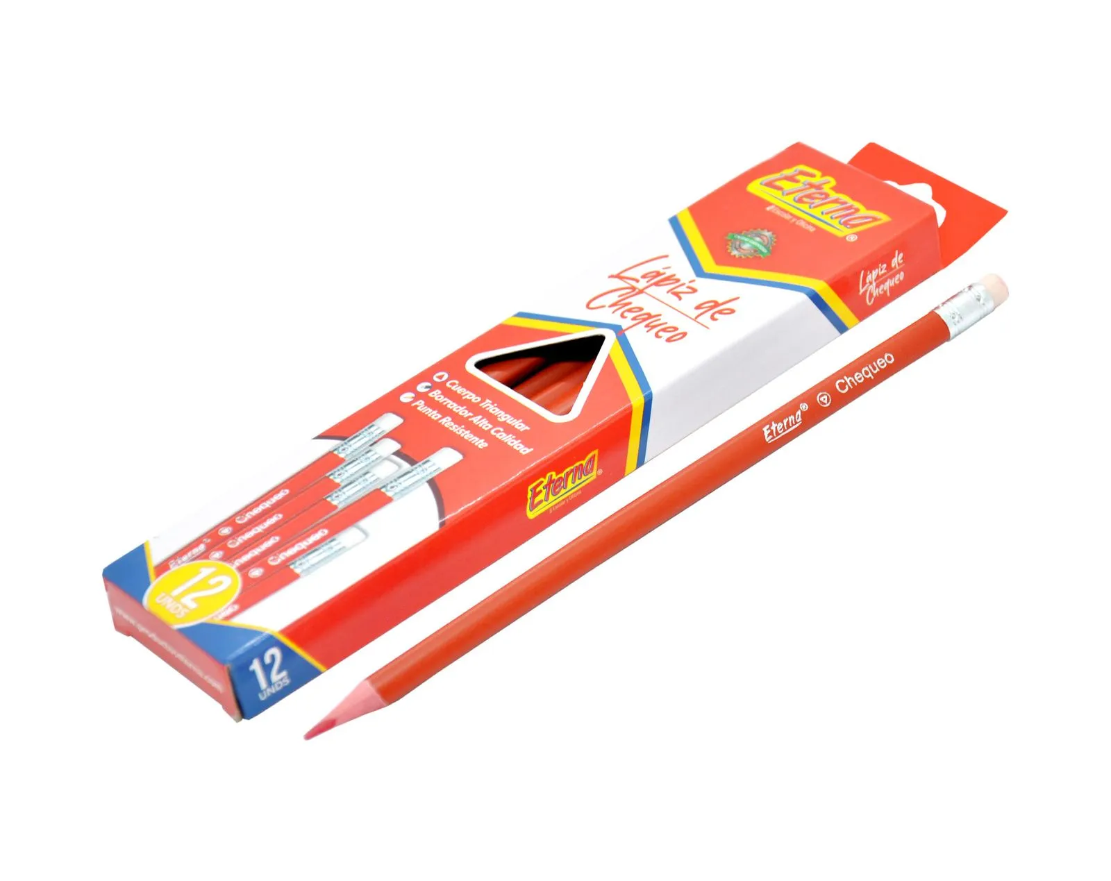 Lápiz Triangular Rojo x 12