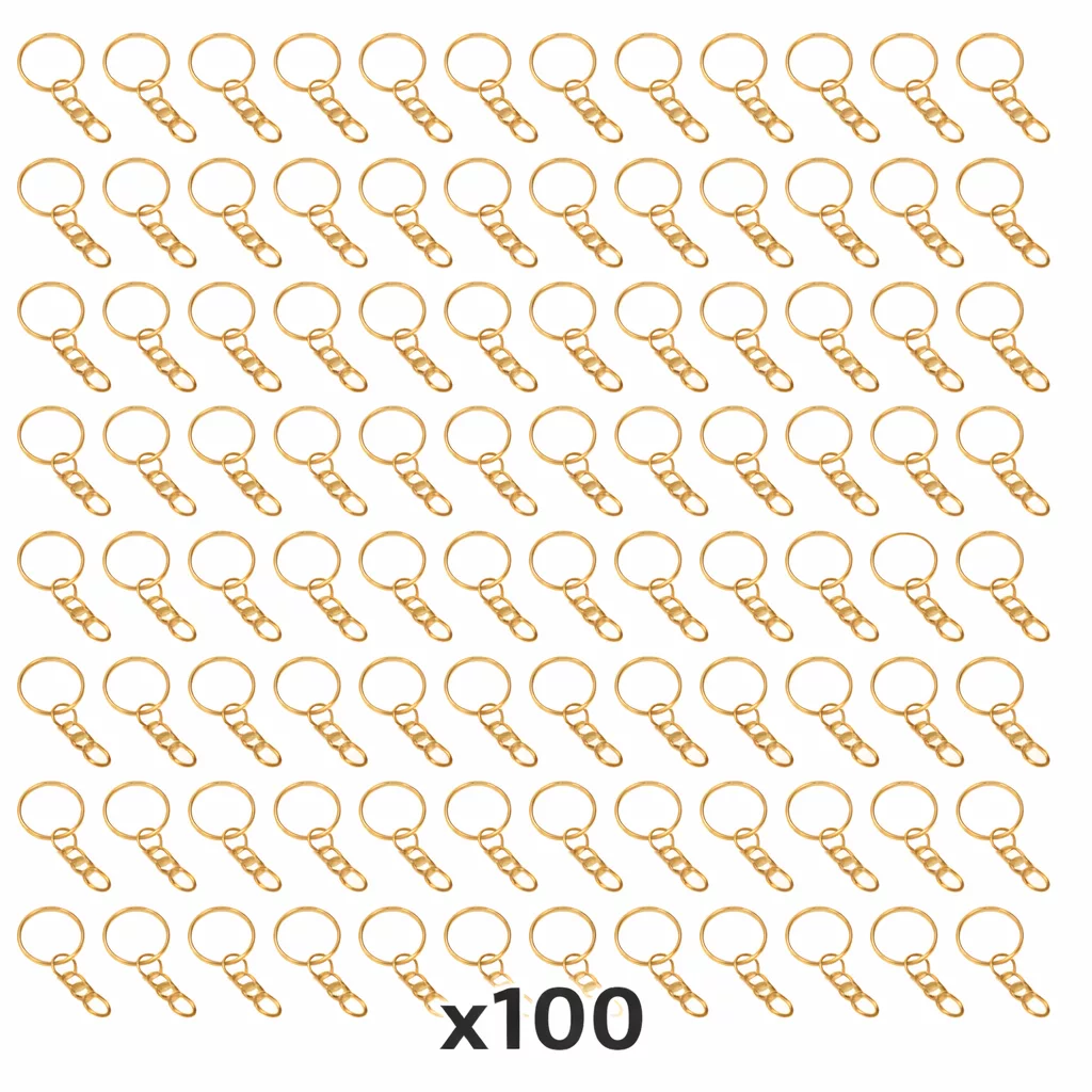 Argolla Dorada Llaveros x 100 u