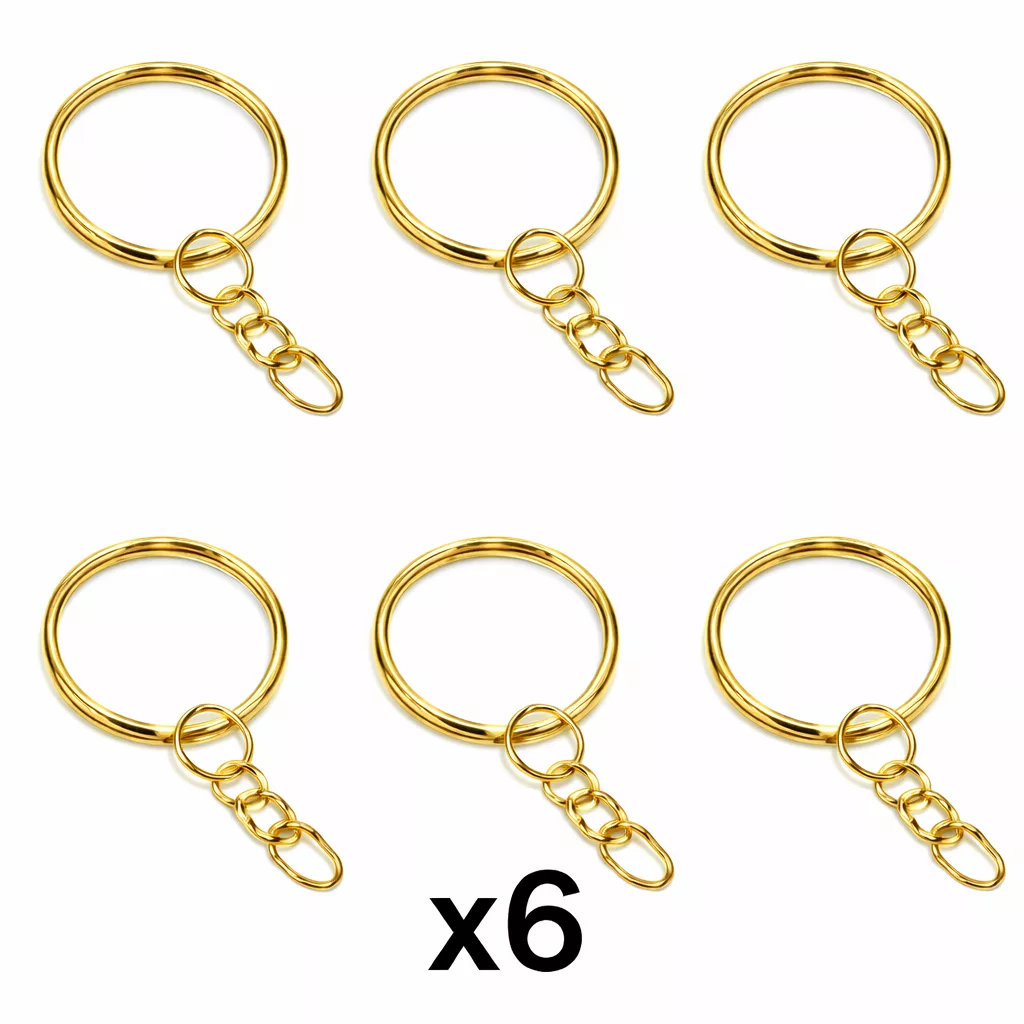 Argolla Dorada Llaveros x 6 u