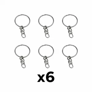 Argolla Plateada Llaveros x 6 u