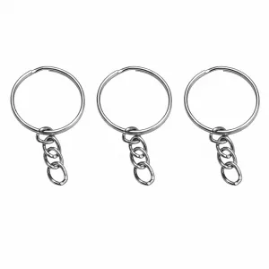 Argolla Plateada Llaveros x 3 u