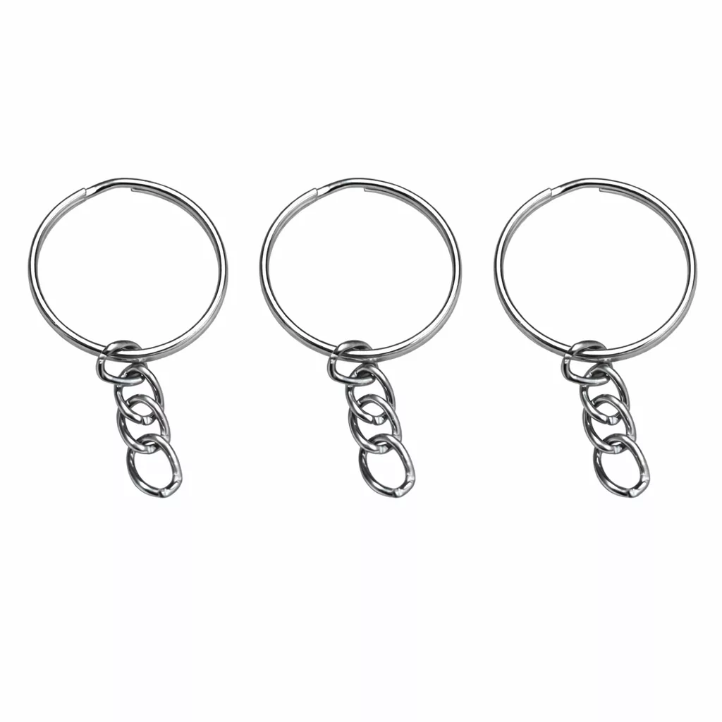 Argolla Plateada Llaveros x 3 u