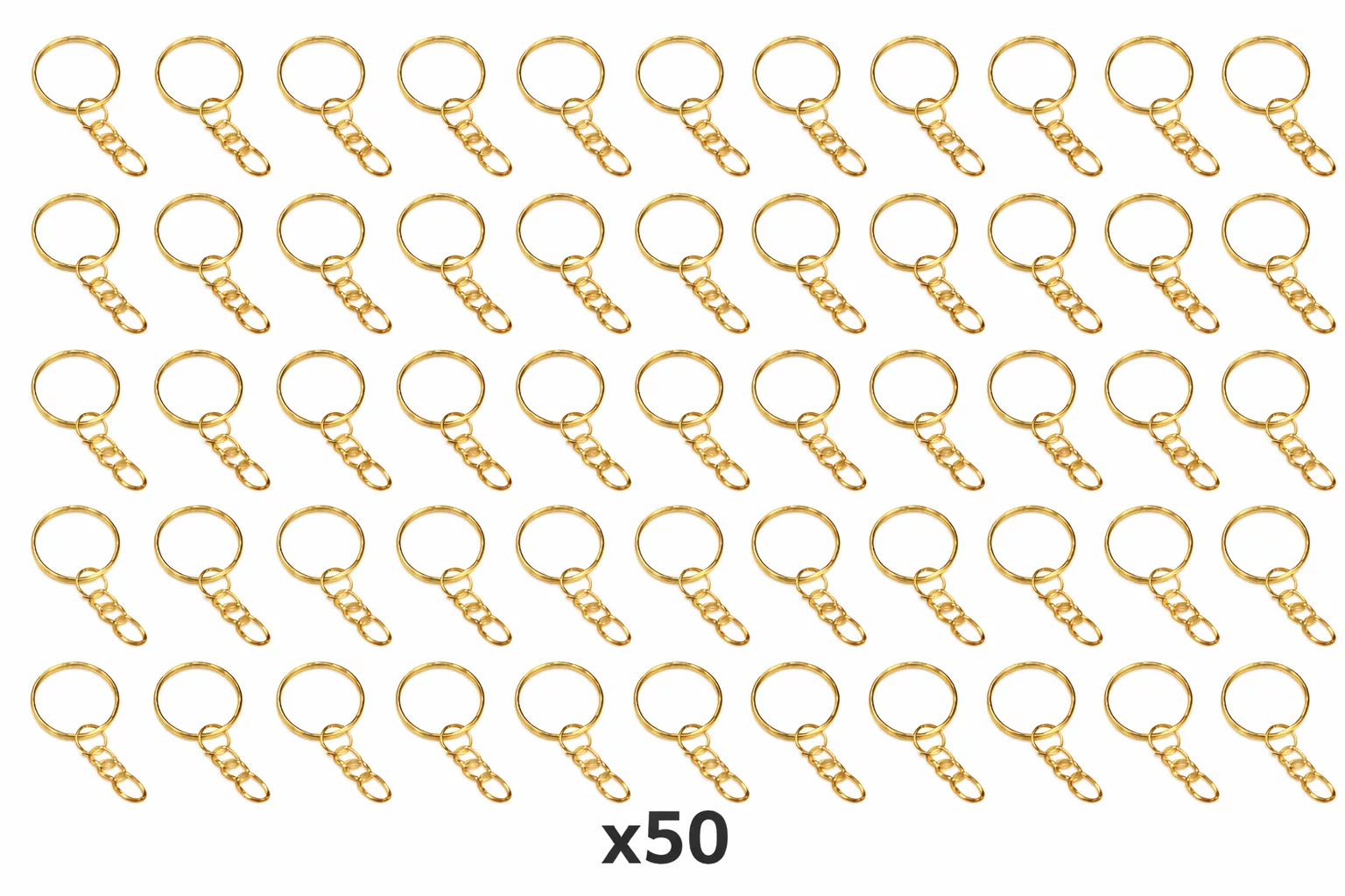 Argolla Dorada Llaveros x 50 u