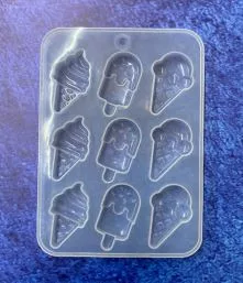 Molde silicona helados x 9u