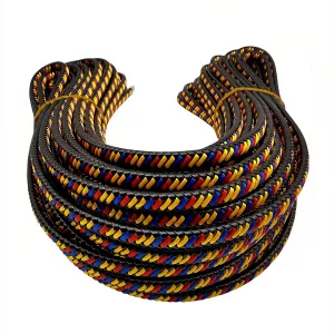 Cordon Cuero Trenzado Tricolor Plano